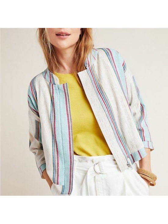Anthropologie Jackets & Blazers - Anthropologie dRA LA Viola Striped Cropped Jacket | Multicolor | S